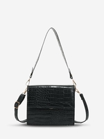 Embossed Double Straps Solid Crossbody Bag