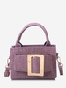 Embossed Dual Handle Buckle Shoulder Bag