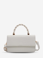 Embossed Flap Handle Casual Crossbody Bag