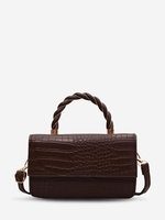 Embossed Flap Handle Casual Crossbody Bag