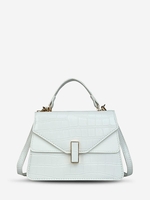 Embossed Flap Handle Casual Crossbody Bag