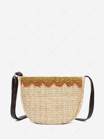 Ethnic Style Straw Crossbody Bag
