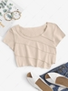 Exposed Seam Crop Top S Light coffee