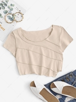 Exposed Seam Crop Top S Light coffee