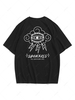 Eye Cloud Lightning Print Graphic T-shirt S Black