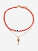 Eye Pendant Double Layer Beads Necklace