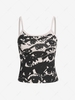 Eye Print Cami Tank Top M Light coffee