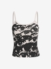 Eye Print Cami Tank Top S Light coffee