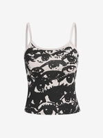 Eye Print Cami Tank Top S Light coffee