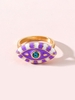 Eye Shape Colorblock Glazed Ring