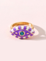 Eye Shape Colorblock Glazed Ring