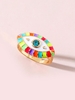 Eye Shape Colorblock Glazed Ring