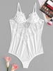 Eyelash Lace Cupped Mesh See Thru Lingerie Teddy