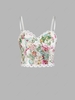 Eyelet Floral Bustier Lace Up Cami Top L Multi a