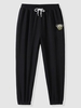 Face Letter Graphic Jogger Sweatpants Xl Black