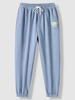 Face Letter Graphic Jogger Sweatpants Xl Light sky blue