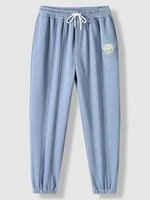 Face Letter Graphic Jogger Sweatpants Xl Light sky blue