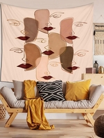Face Lips Pattern Tapestry