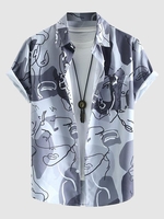 Face Print Short Sleeve Shirt Xl Multi a
