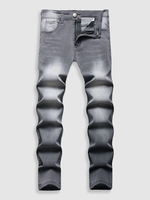 Fade Color Straight Leg Jeans 36 Battleship gray