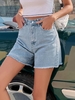 Faded Frayed Denim Cutoff Shorts Xs Light blue