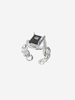 Faux Crystal Inlaid Ring Opening Ring