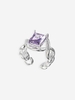 Faux Crystal Inlaid Ring Opening Ring