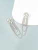 Faux Crystal Rhinestones Floral Chain Drop Earrings