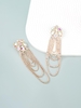 Faux Crystal Rhinestones Floral Chain Drop Earrings