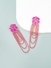 Faux Crystal Rhinestones Floral Chain Drop Earrings