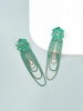 Faux Crystal Rhinestones Floral Chain Drop Earrings