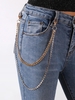 Faux Diamond Embellish Double-deck Trousers Chain