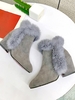 Faux Fur Decor Chunky Heeled Ankle Boots