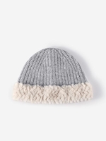 Faux Fur Decor Cuff Knit Winter Beanie Hat