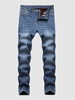 Faux Fur Lined Scratch Warm Jeans 42 Deep blue