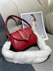 Faux Fur Panel Topstitching Crossbody Bag