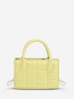 Faux Pearls Strap Solid Zipper Crossbody Bag