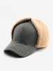 Faux Shearling Spliced Plaid Winter Baseball Cap