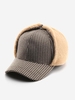 Faux Shearling Spliced Plaid Winter Baseball Cap