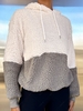 Faux Shearling Two Tone Slouchy Teddy Hoodie S Light gray