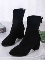 Faux Suede Back Zip Boots