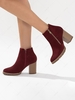 Faux Suede Block Heel Boots