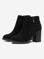 Faux Suede Block Heel Boots