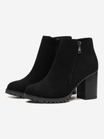 Faux Suede Block Heel Boots