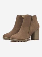 Faux Suede Block Heel Boots