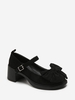 Faux Suede Bowknot Decor Chunky Heel Pumps