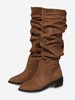 Faux Suede Fleece Lined Calf Slouchy Boots