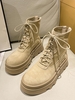 Faux Suede Thick Bottom Combat Boots