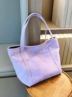 Faux Suede Tote Bag