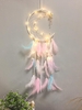 Feather Fringe Beads Hanging Dreamcatcher with Light